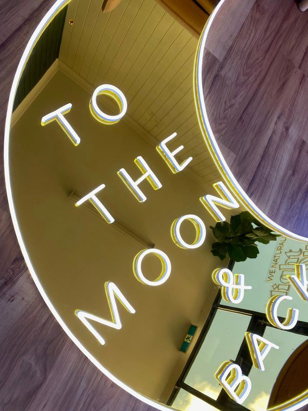 Yellow Gold To The Moon & Back Neon Sign