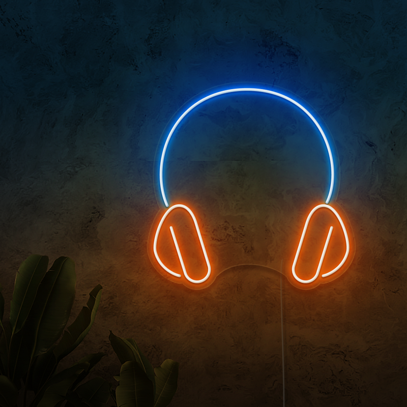 Headphones Neon Sign