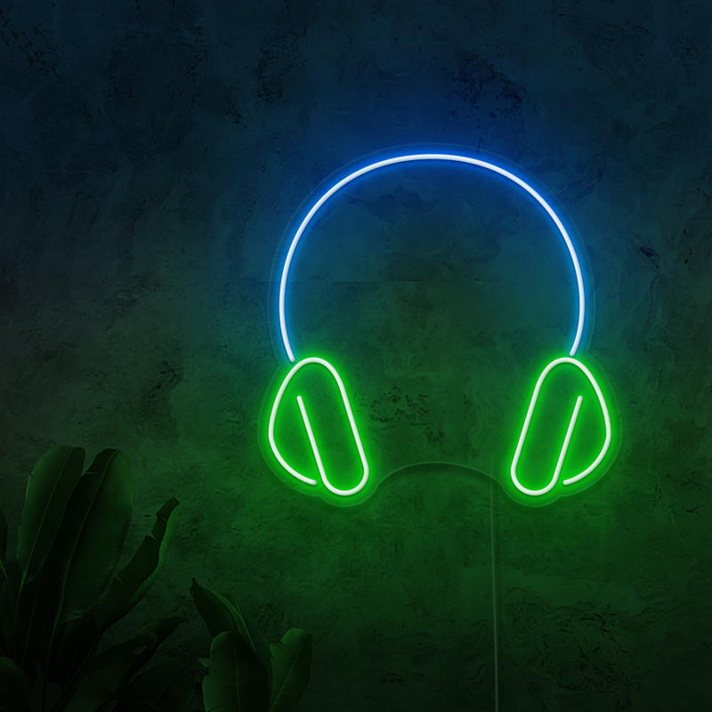 Headphones Neon Sign