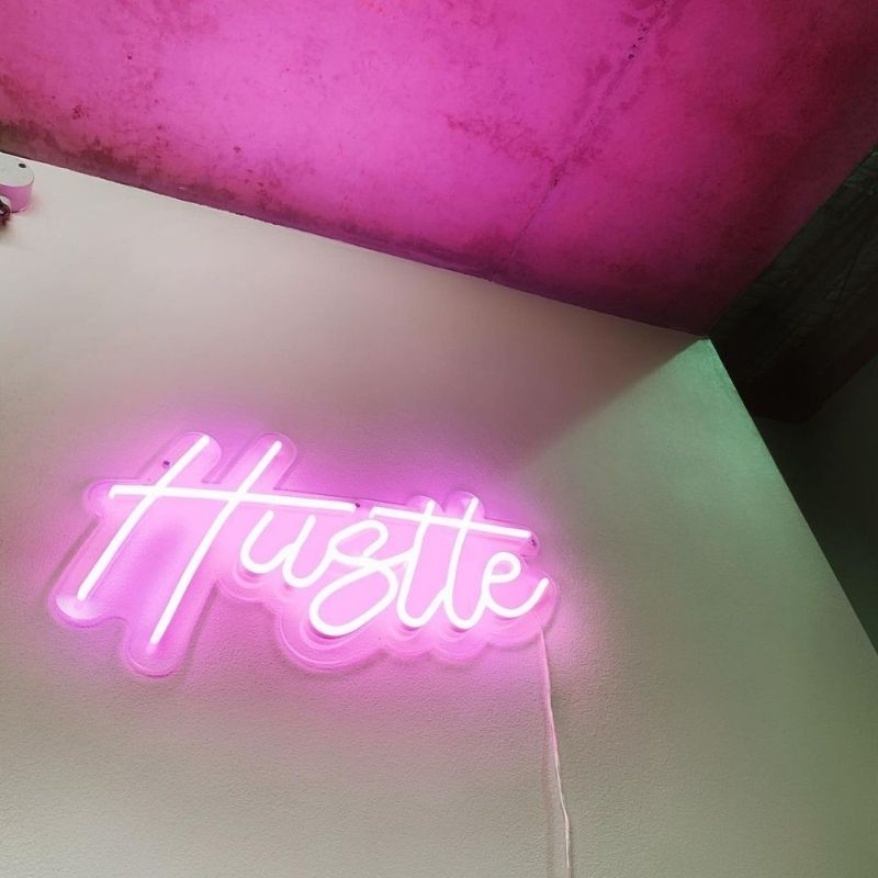 Hustle Script Neon Sign