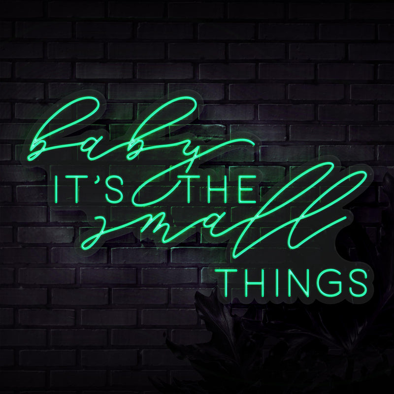 Baby It's The Small Things Neon Sign