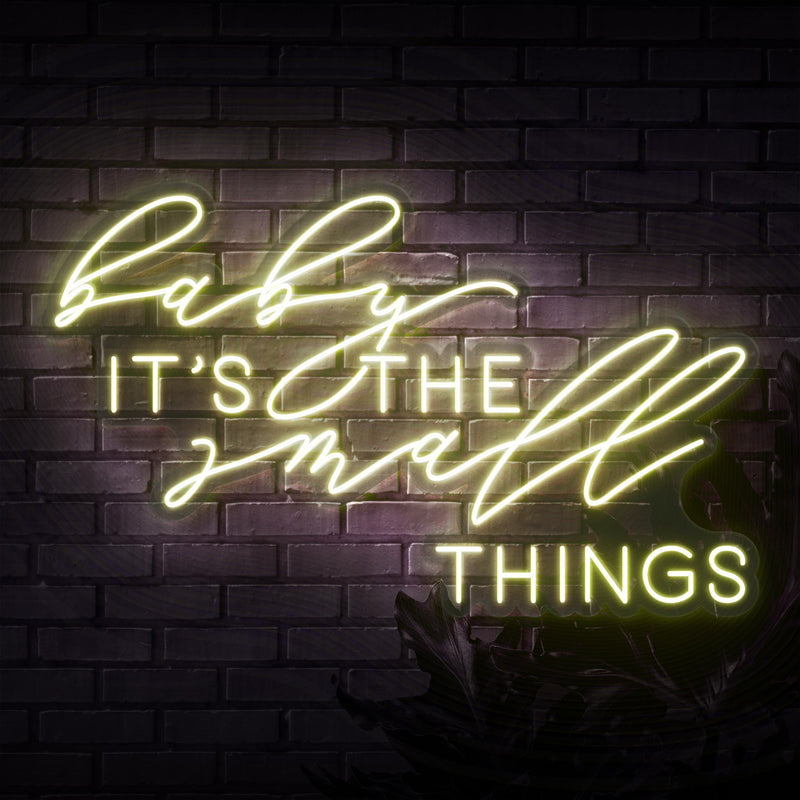 Baby It's The Small Things Neon Sign