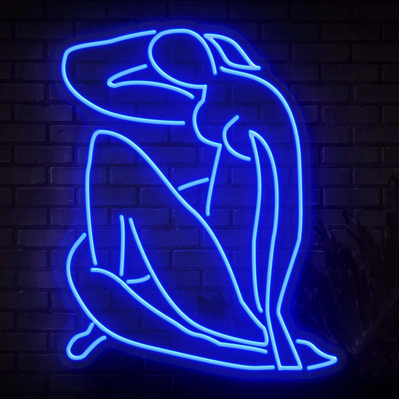 Blue Nude Neon Art