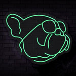 French Bulldog With Sunglasses Neon Sign