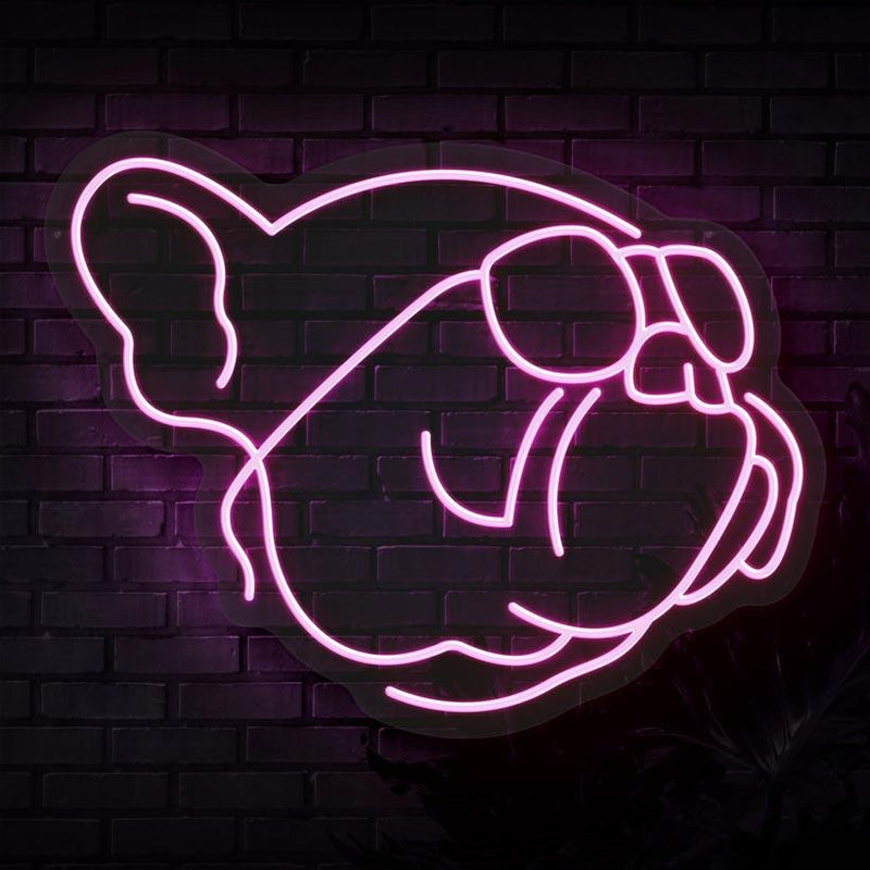 French Bulldog With Sunglasses Neon Sign