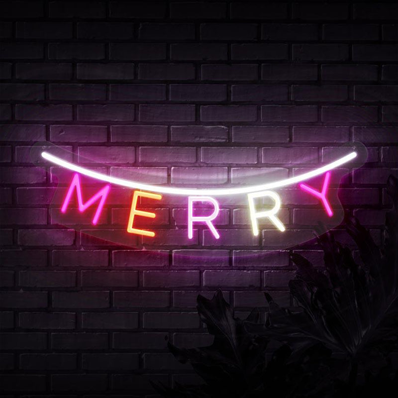 Merry Banner Neon Sign