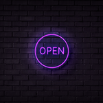 Open Neon Sign (Circle)