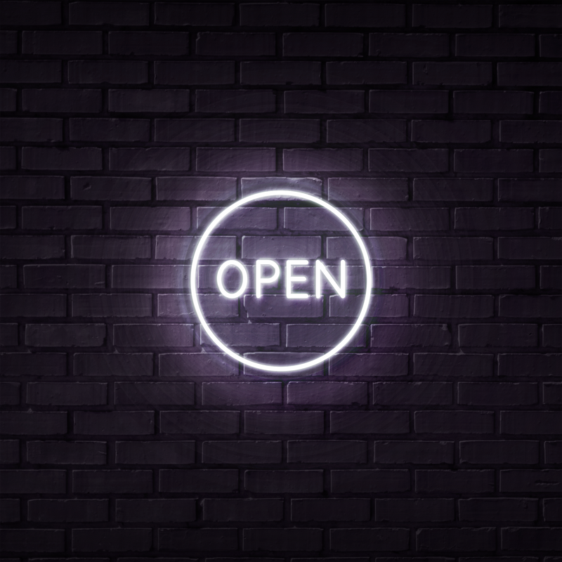 Open Neon Sign (Circle)