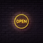 Open Neon Sign (Circle)