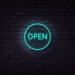 Open Neon Sign (Circle)