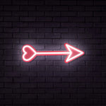 Cupid's Heart Arrow Neon Sign