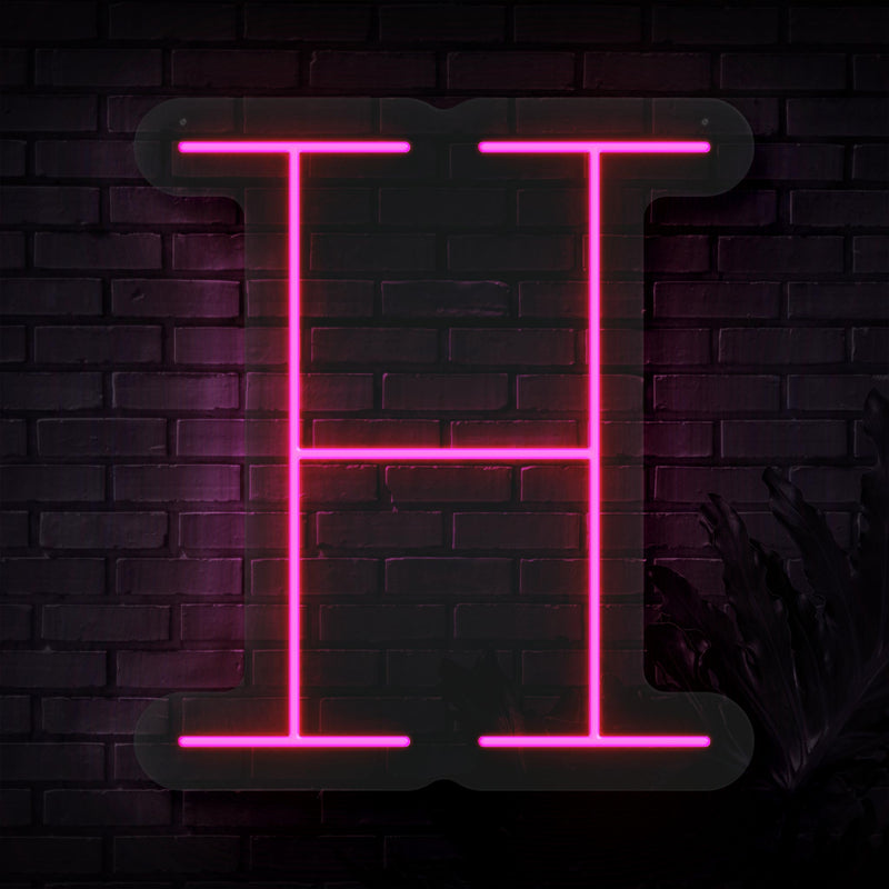 Personalized Initial Letter H Neon Sign