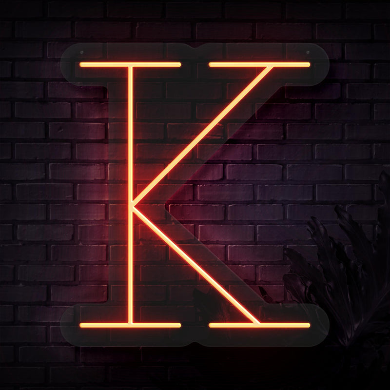 Personalized Initial Letter K Neon Sign