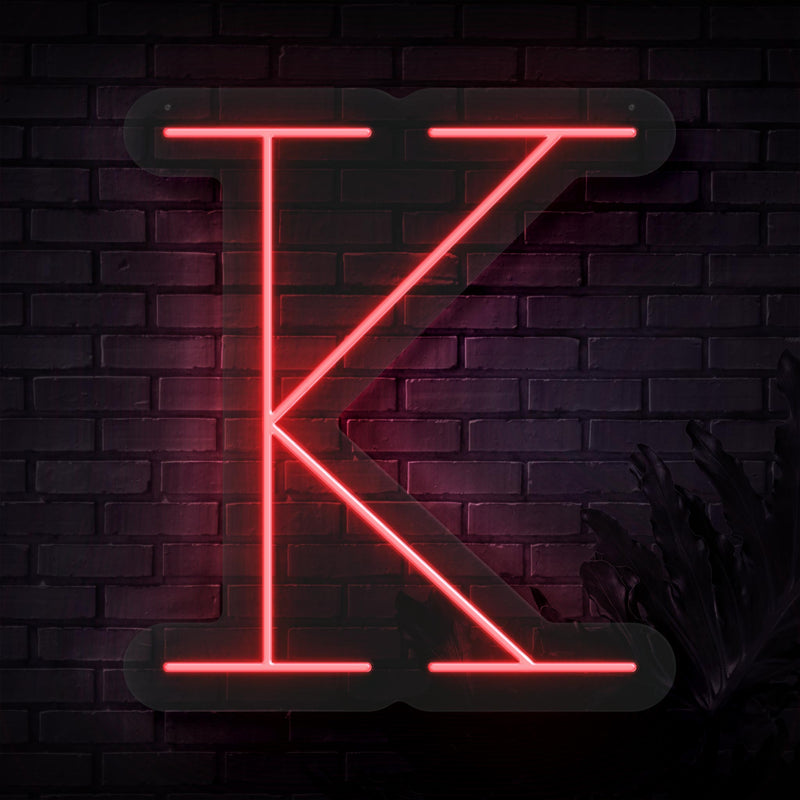 Personalized Initial Letter K Neon Sign