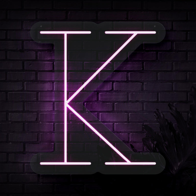 Personalized Initial Letter K Neon Sign