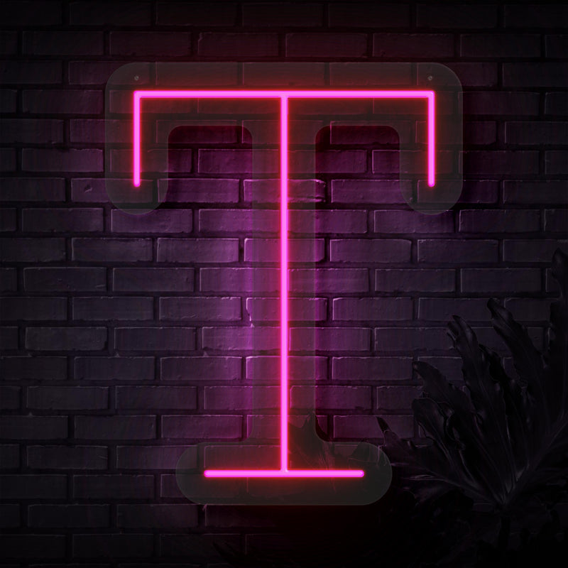 Personalized Initial Letter T Neon Sign