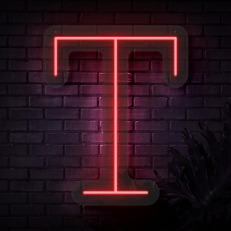 Personalized Initial Letter T Neon Sign