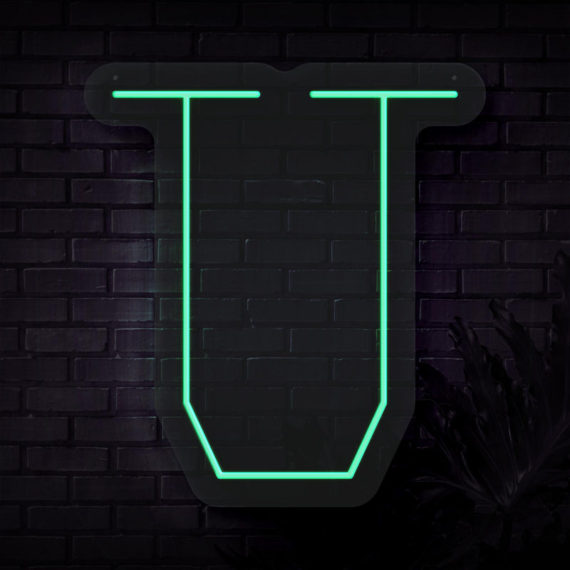 Personalized Initial Letter U Neon Sign