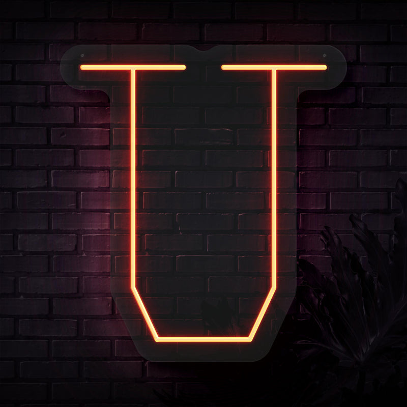 Personalized Initial Letter U Neon Sign