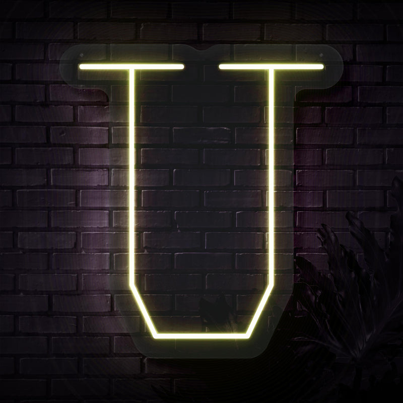 Personalized Initial Letter U Neon Sign