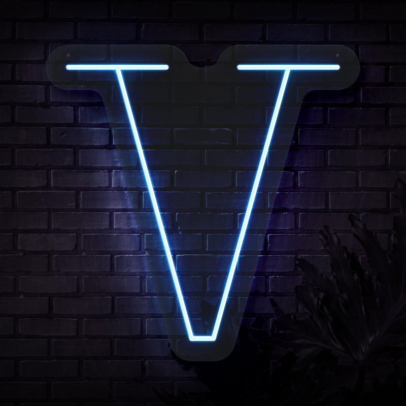 Personalized Initial Letter V Neon Sign