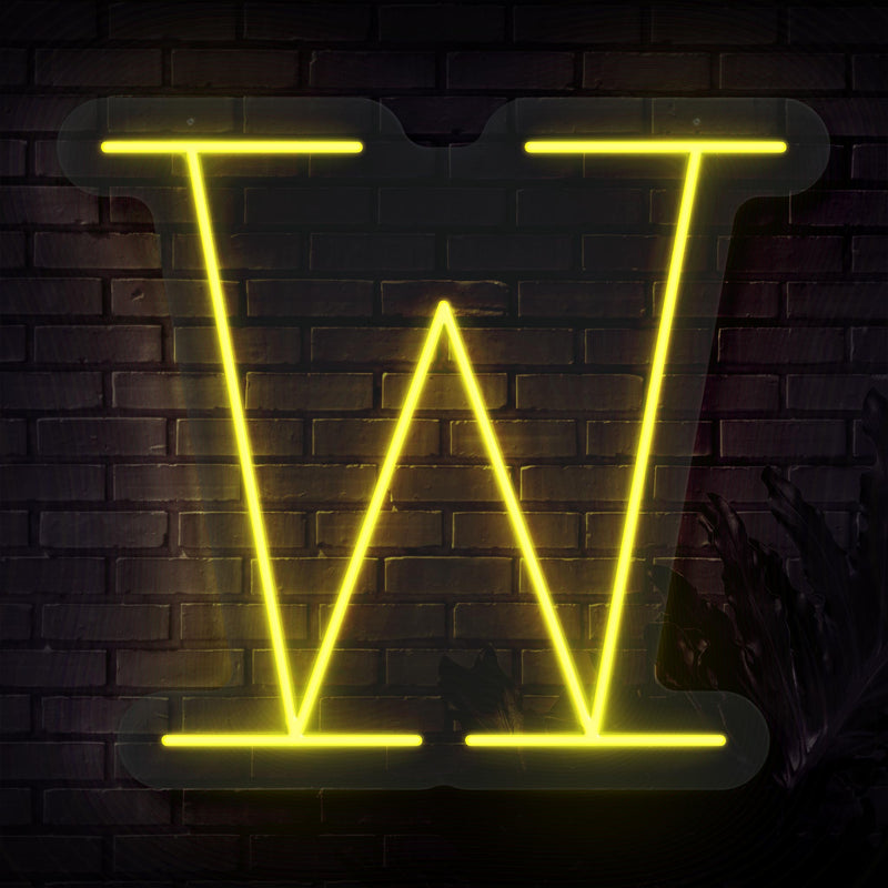 Personalized Initial Letter W Neon Sign