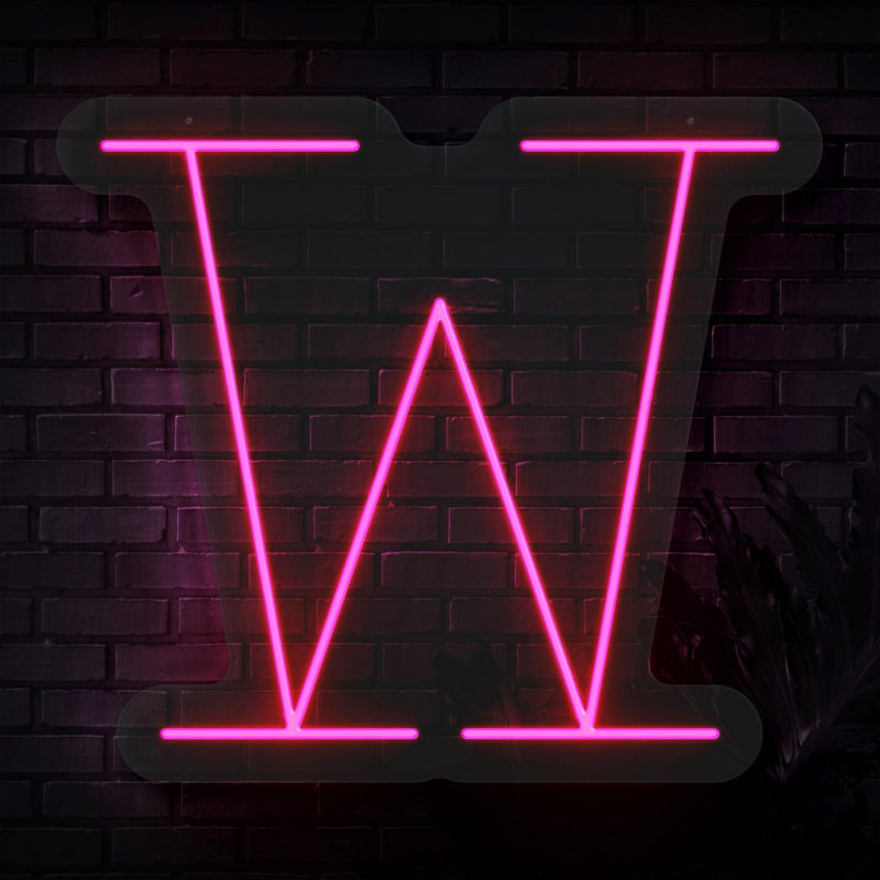 Personalized Initial Letter W Neon Sign