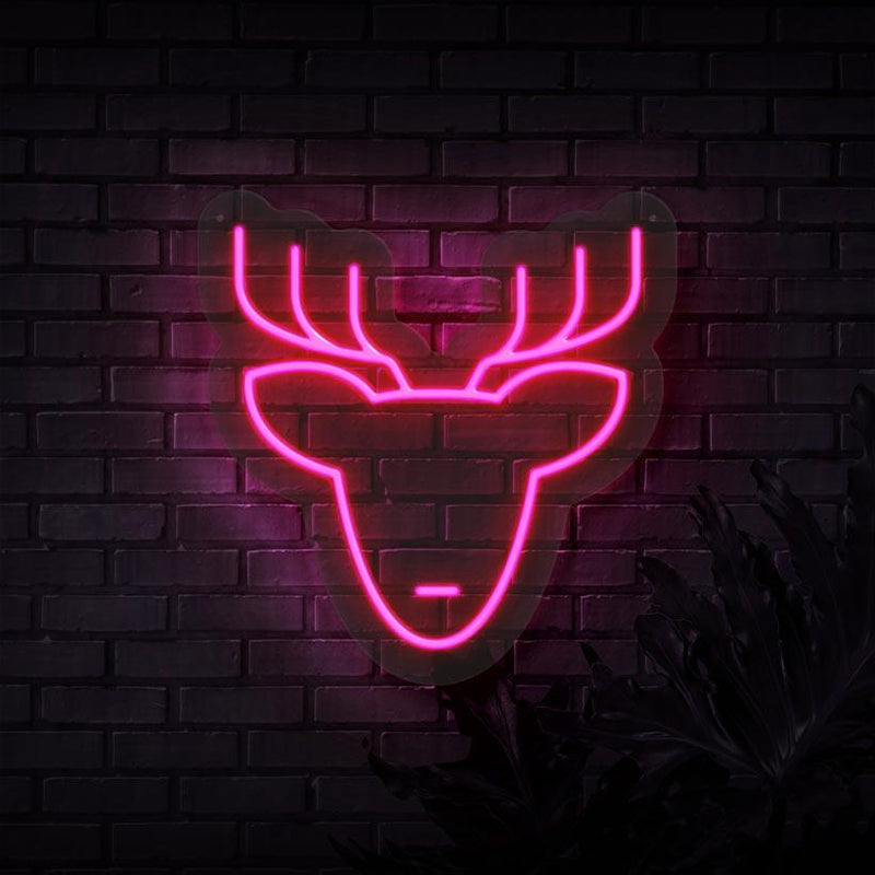 Reindeer Head Neon Sign