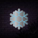 Silver Mirror Snowflake Neon Sign