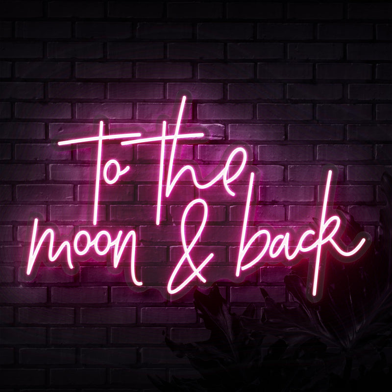 To The Moon & Back Script Neon Sign