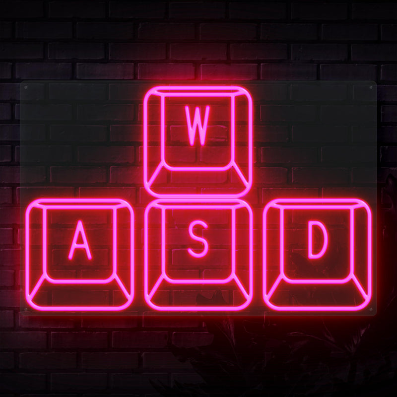 WASD Keys Neon Sign