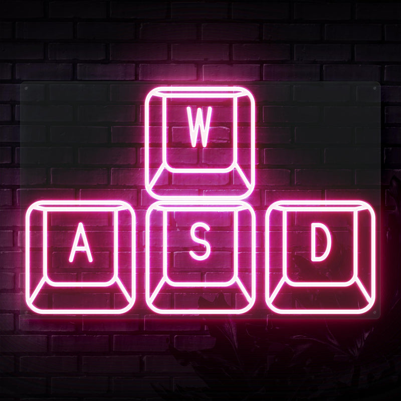 WASD Keys Neon Sign