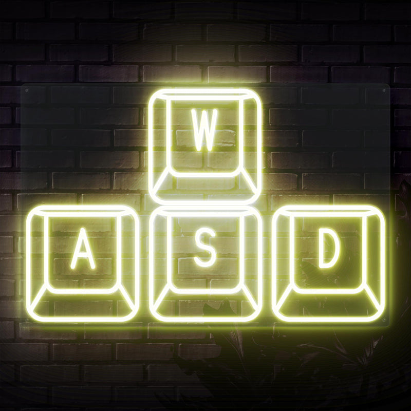 WASD Keys Neon Sign