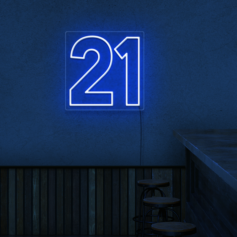 Number 21 Neon Sign