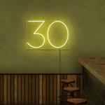 Number 30 Neon Sign