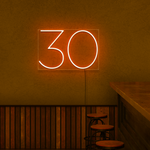 Number 30 Neon Sign