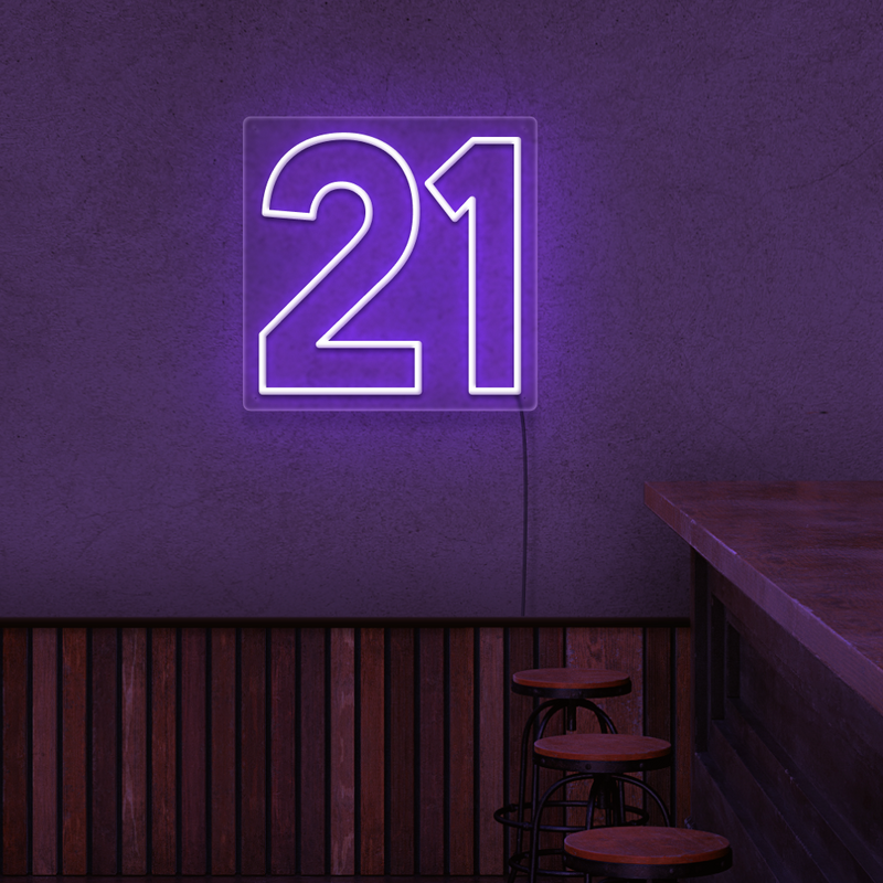 Number 21 Neon Sign