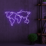 World Map Neon Sign