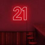 Number 21 Neon Sign