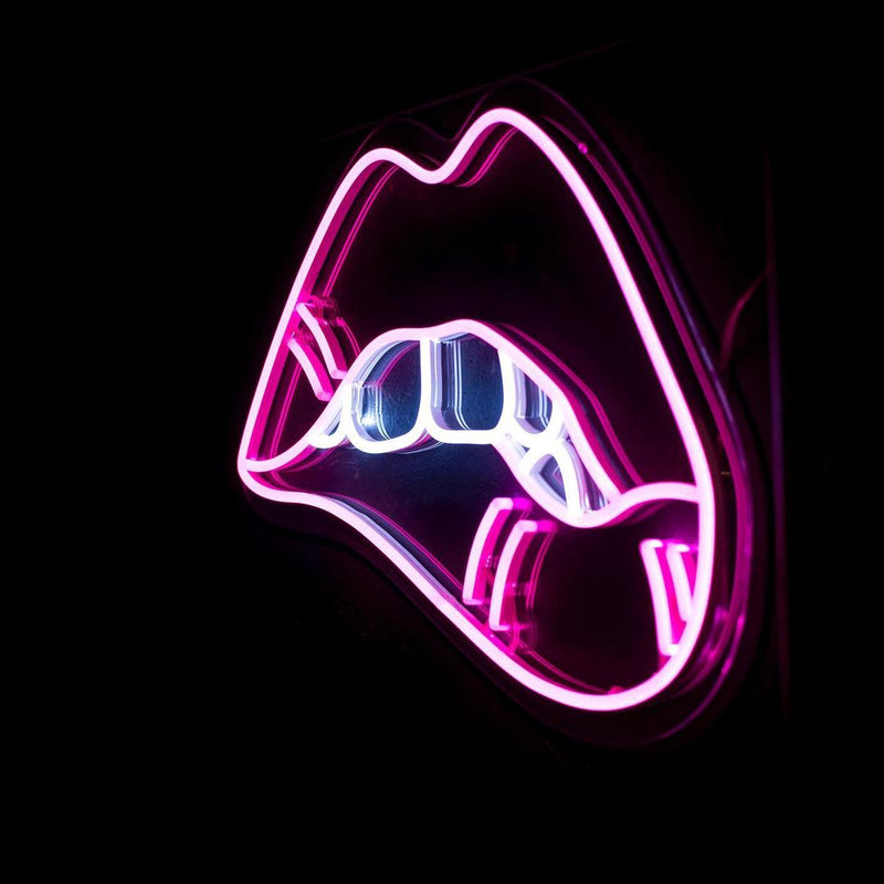 Biting Lip Neon Sign