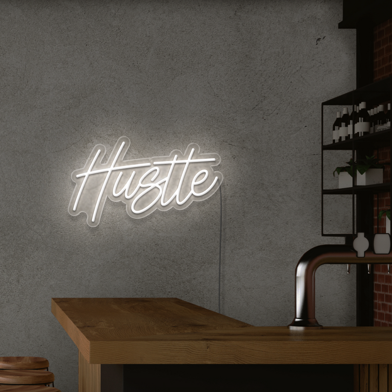 Hustle Script Neon Sign